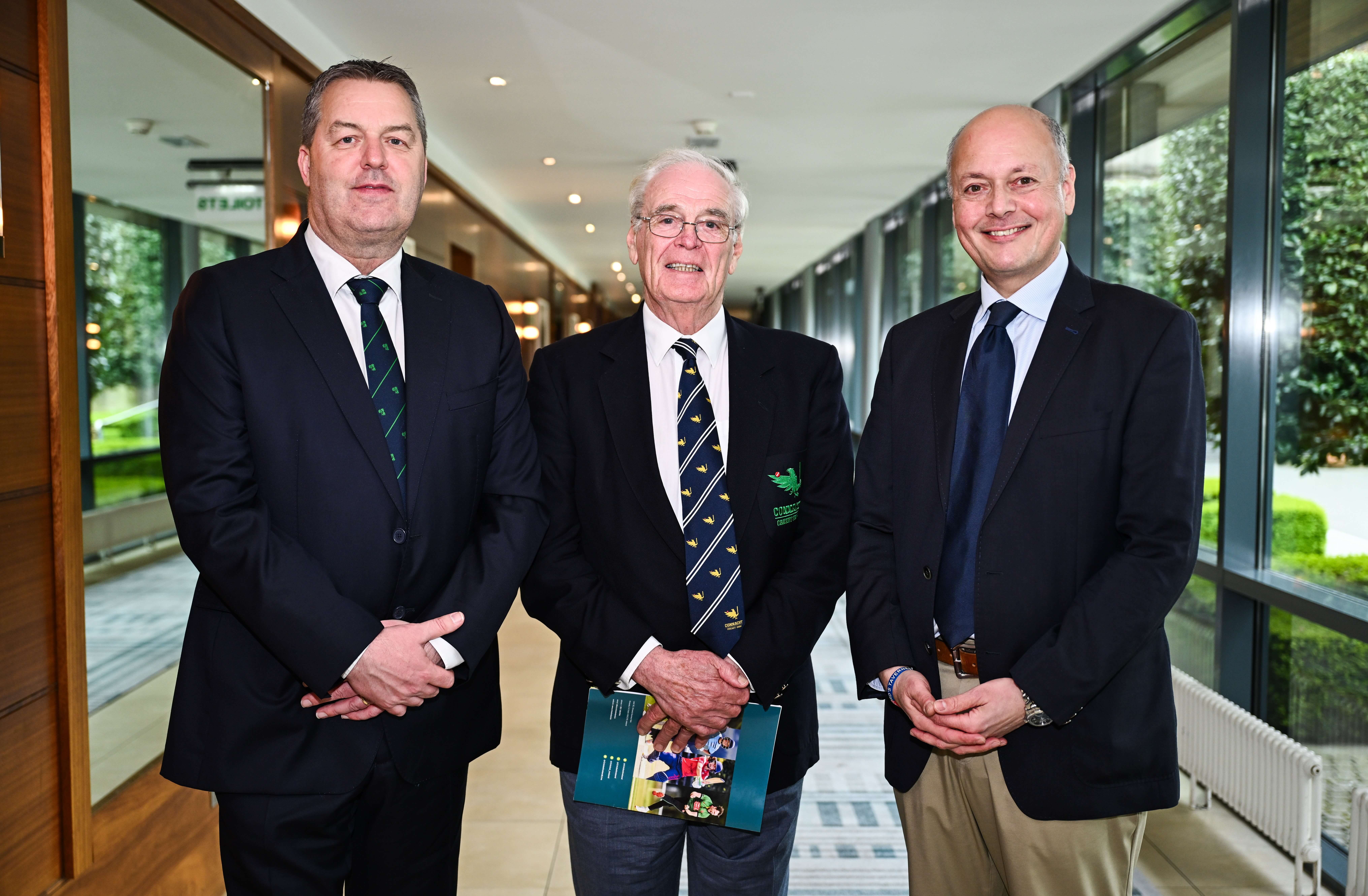 Jeff Smith of Connacht Cricket Union at Cricket Ireland AGM 2025 with board members